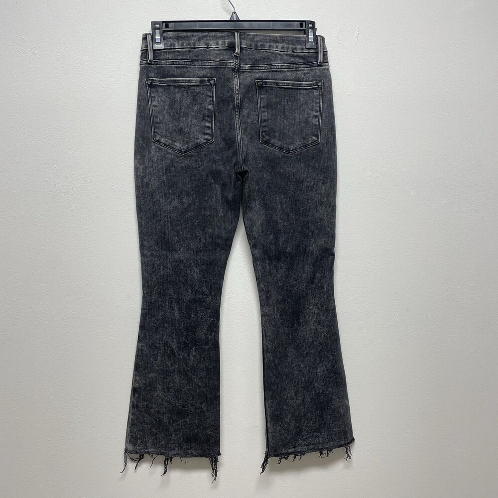 Frame Le Crop Mini Boot High-Rise Women's Sz 30 Black Charcoal Wash Stretch Jean - Picture 3 of 8